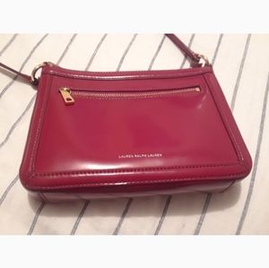 Lauren by Ralph Lauren Red Paten Leather Crossbody